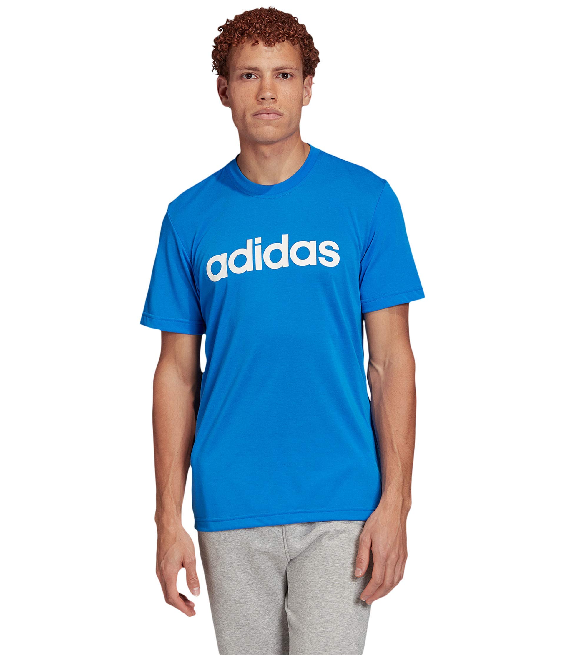 adidas Men's Designed 2 Move Clima Soft Logo Tee Glory Blue/White Small