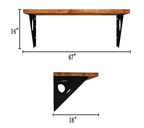 FOF FRIEND OF FAMILY Industrial Rustic Wall-Mounted Table, Dining Table Desk, Pine Wood Wall-Mounted Bar Tables (47"X18")