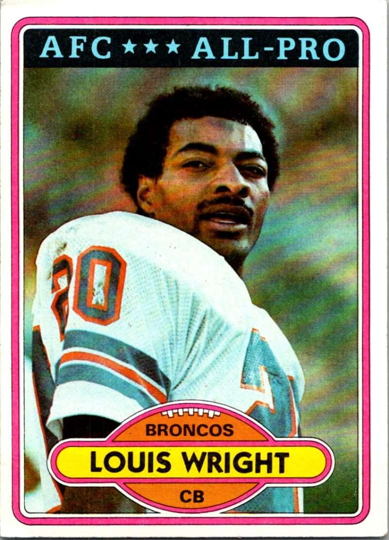 1980 Topps #90 Louis Wright Denver Broncos NFL Football Card NM-MT