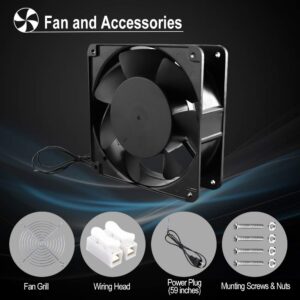 Wathai AC 12038 120mm x 38mm 110V 120V Dual Ball Metal Cooling Axial Fan High Airflow