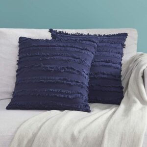gigizaza decor throw couch pillow covers,18 x 18 linen blue pillows sofa,square sofa cushion covers linen