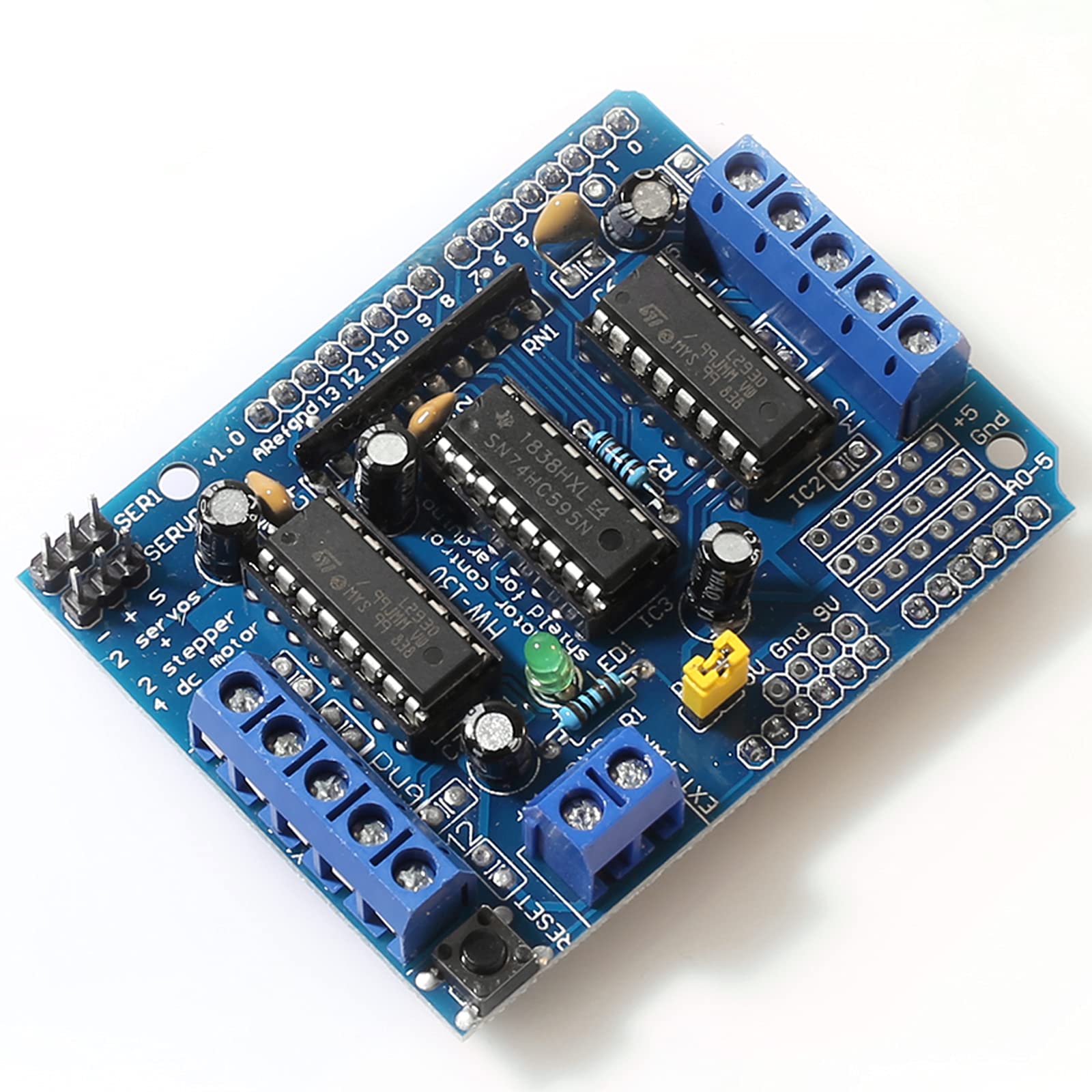 DEVMO L293D Motor Drive Shield Expansion Board Compatible with Ar-duino Duemilanove Mega UNO R3 AVR ATMEL