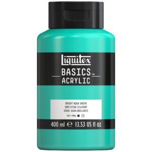 liquitex basics acrylic paint, 400ml (13.5-oz) bottle, bright aqua green