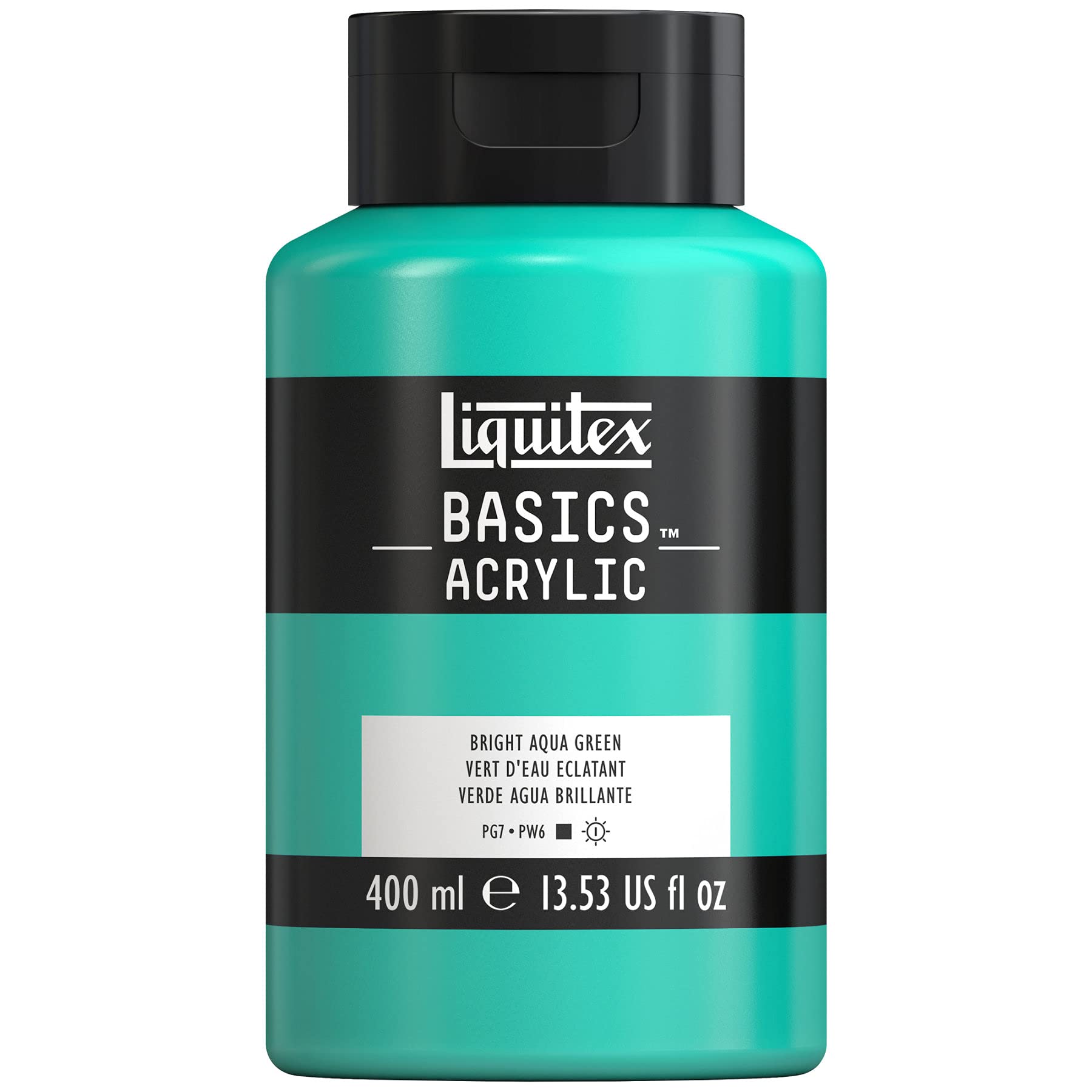 Liquitex BASICS Acrylic Paint, 400ml (13.5-oz) Bottle, Bright Aqua Green