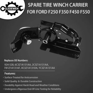 Gledewen Spare Tire Hoist Spare Tire Winch Carrier | for 1999-2007 Ford F250 F350 Super Duty F450 F550 | Replaces# 924-528, 924528, 6C3Z1A131AA, 2C3Z1A131AA, F81Z1A131AF, XC3Z1A131DA, YC3Z1A131AA