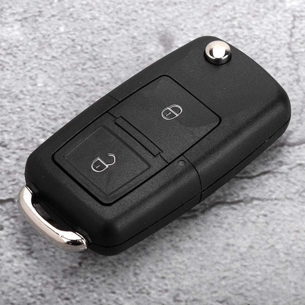 Aramox Key Fob Case, Flip 2 Button Remote Key Fob Case Shell Cover for Golf Toledo for Skoda Alhambra