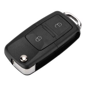 Aramox Key Fob Case, Flip 2 Button Remote Key Fob Case Shell Cover for Golf Toledo for Skoda Alhambra