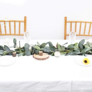 DearHouse 6.2 Feet Eucalyptus Garland Artificial Silk Eucalyptus Leaves Vines Handmade Garland Greenery Wedding Home Backdrop Arch Wall Decor