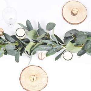 DearHouse 6.2 Feet Eucalyptus Garland Artificial Silk Eucalyptus Leaves Vines Handmade Garland Greenery Wedding Home Backdrop Arch Wall Decor