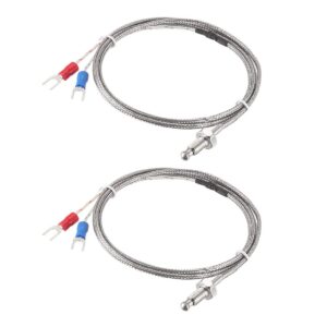 uxcell k-type thermocouple temperature sensors m6 thread probe with 1m/3.3ft wire m6 2pcs