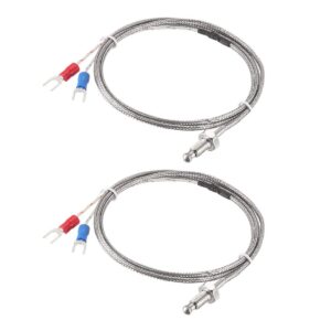 uxcell K-Type Thermocouple Temperature Sensors M6 Thread Probe with 1M/3.3Ft Wire M6 2pcs