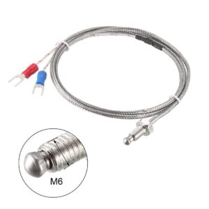 uxcell K-Type Thermocouple Temperature Sensors M6 Thread Probe with 1M/3.3Ft Wire M6 2pcs