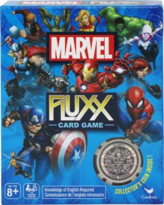 marvel fluxx card game with collector's coin