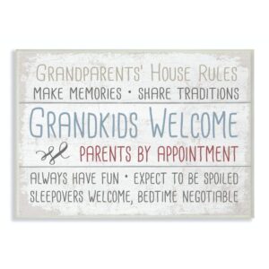stupell industries grandparents house rules type on planks wall plaque, 10 x 15, multi-color