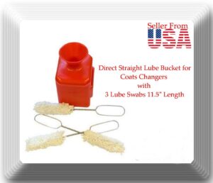auto supplies direct straight lube bucket for coats changers with 3 lube swabs 11.5" length