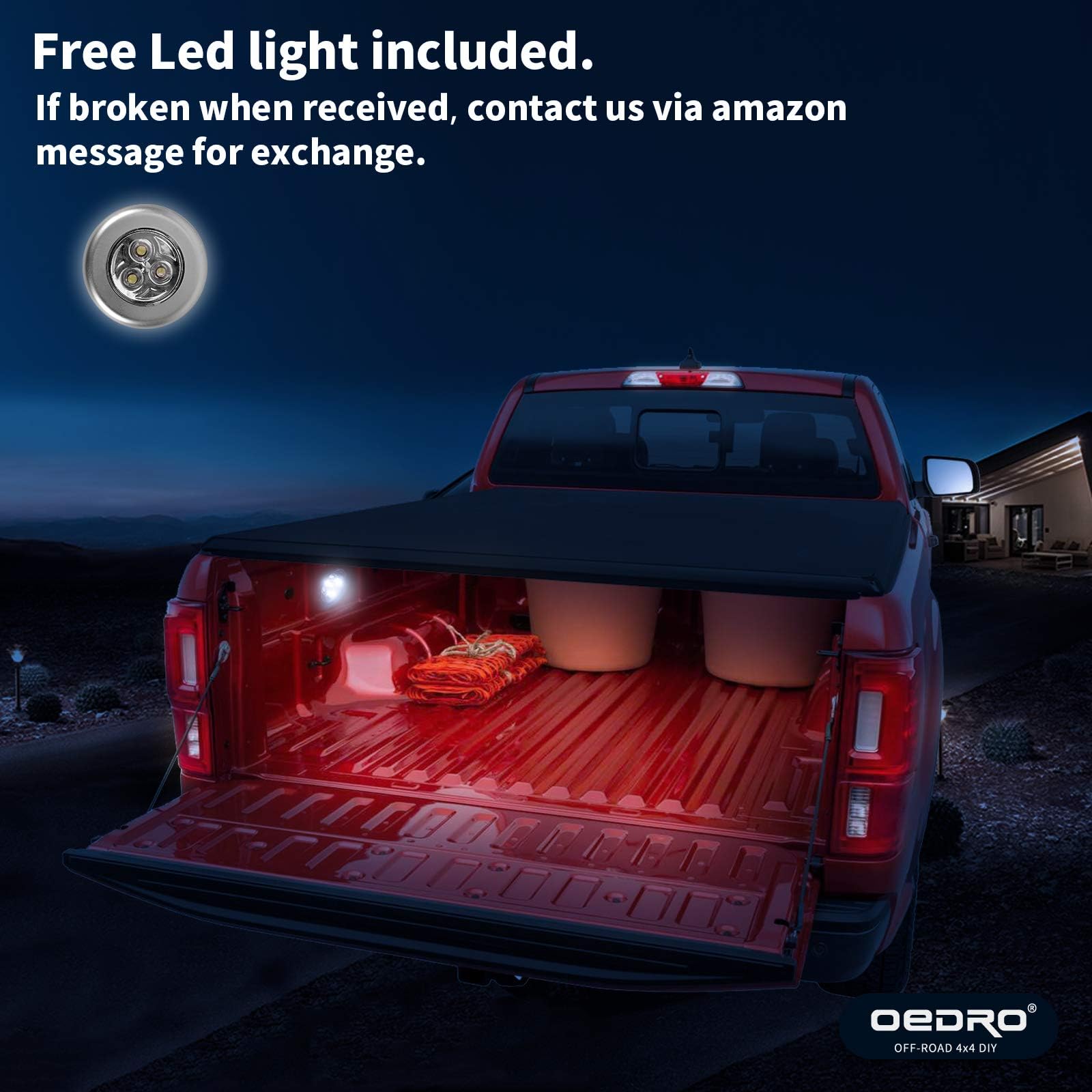 OEDRO Quad Fold Tonneau Cover Soft Four Fold Truck Bed Covers Compatible with 2009-2014 Ford F-150 F150 5.6' Bed