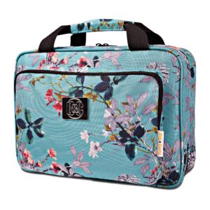 bag&carry large travel hanging toiletry bag for women - folding bathroom toiletry cosmetic organizer - xl hanging travel bag for full size toiletries (teal)