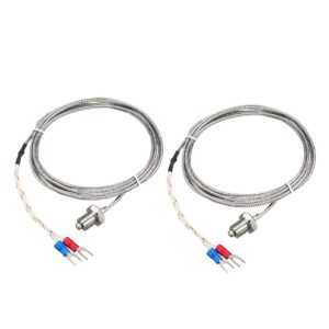 uxcell k type thermocouple temperature sensors m10 thread probe with 2m/6.6ft wire 2pcs