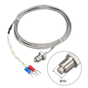 uxcell K Type Thermocouple Temperature Sensors M10 Thread Probe with 2M/6.6Ft Wire 2pcs