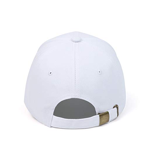 Cross Embroidery Baseball Cap,Adjustable Structured Dad Hat for Men Women Sun Hat (White-1)