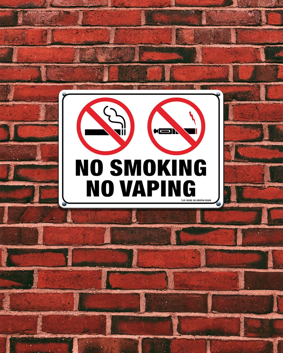 No Smoking No Vaping Sign - 4 Pack - 10 x 7 Inches Rust Free .040 Aluminum - UV Protected, Waterproof, Weatherproof and Fade Resistant - 4 Pre-drilled Holes