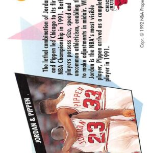 1991-92 SkyBox Basketball #462 Michael Jordan/Scottie Pippen Chicago Bulls TW Official NBA Trading Card