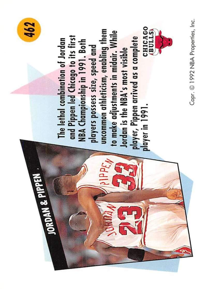 1991-92 SkyBox Basketball #462 Michael Jordan/Scottie Pippen Chicago Bulls TW Official NBA Trading Card