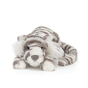 Jellycat Sacha Snow Tiger Stuffed Animal, Little, 10 inches