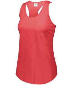 augusta sportswear womens lux tri-blend tank, red heather, xl