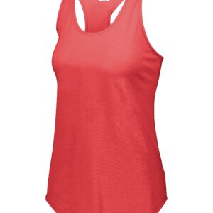 Augusta Sportswear Womens Lux Tri-Blend Tank, Red Heather, XL