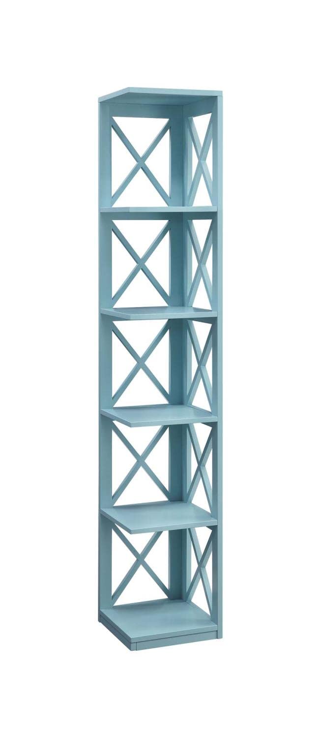 Convenience Concepts Oxford 5 Tier Corner Bookcase, Sea Foam