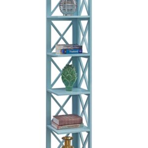 Convenience Concepts Oxford 5 Tier Corner Bookcase, Sea Foam