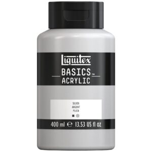 liquitex basics acrylic paint, 400ml (13.5-oz) bottle, silver