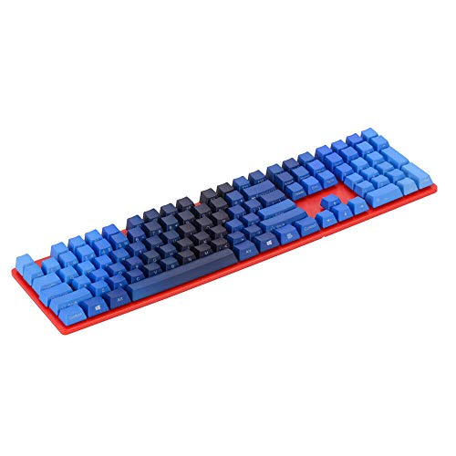 104 Keys Side-Printed PBT Keycaps Gradient Color Dyeing Sublimation OEM Profile for Cherry MX Gaming Mechanical Keyboard DIY Replacement (Blue)