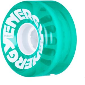radar wheels - energy 62 - roller skate wheels - 4 pack of 78a 32mm x 62mm quad skate wheels (clear green)