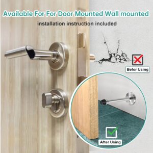 Long Door Stop, 5 Inch Wall Mount Door Stopper, Stainless Steel Brushed Satin Nickel Modern Door Stops Heavy Duty Doorstop Door Holder for Wall Protector, Silver