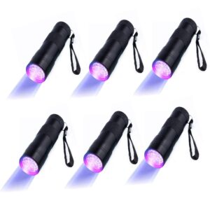 optimal shop 6 pack uv blacklight 12 led flashlight torch light outdoors etc(6 pack 12 led)