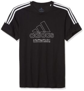 adidas men's badge of sport outline stripe tee black small