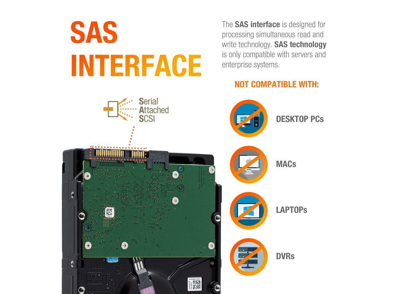 ST14000NM0048 Seagate 14TB SAS 12 Gb/s (Not SATA) Exos X14 (New with Warranty) 3.5 Inch 7200 RPM 256MB Cache 512e 4Kn Enterprise Hard Drive HDD