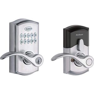 kwikset 955 keyless keypad door lock, electronic lever deadbolt, 3 entry modes, auto lock, smartkey security - satin chrome