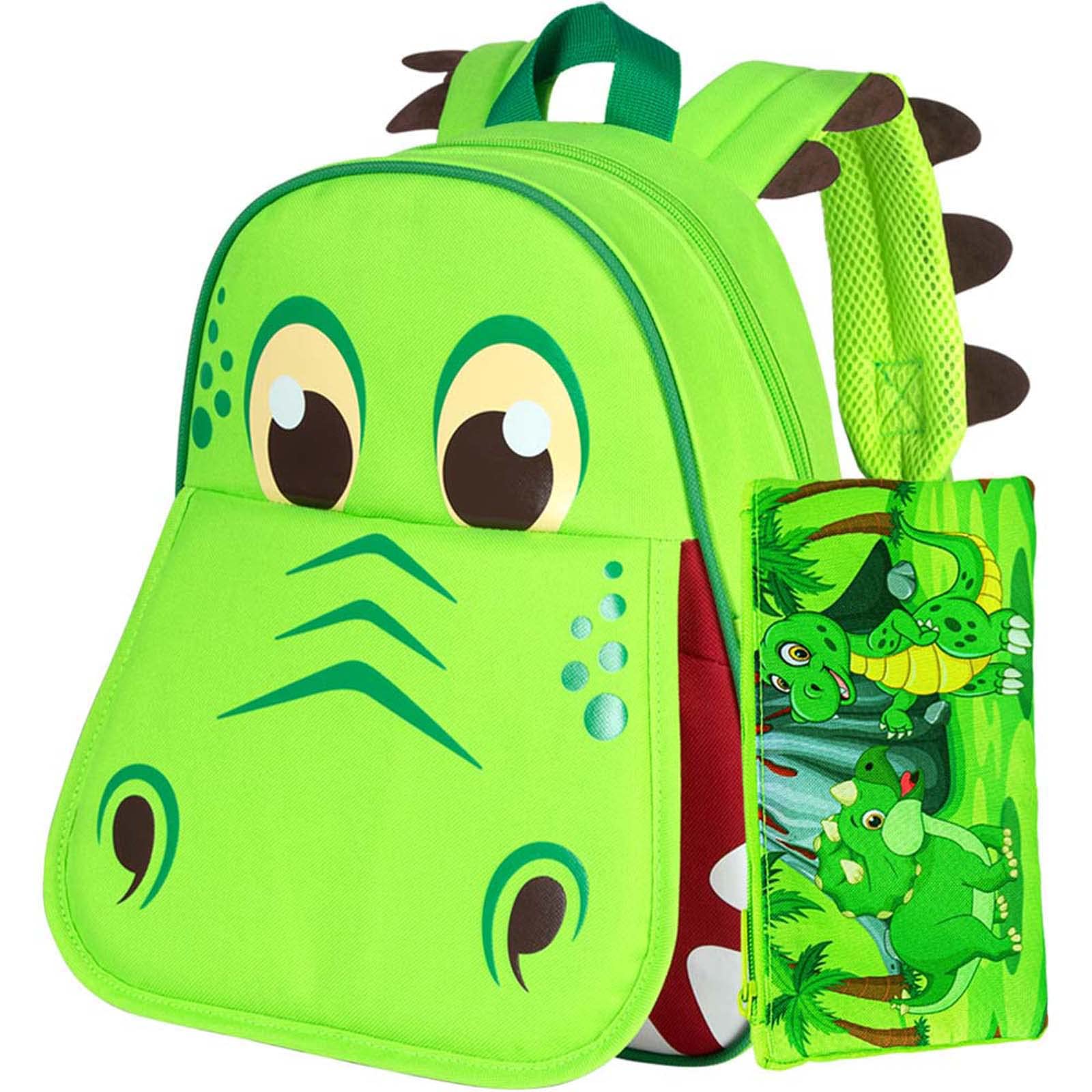 gxtvo Dinosaur Backpack for Boys, Toddler Kids Preschool Bookbag, 12" Cute Cartoon Animal Schoolbag