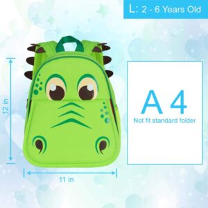 gxtvo Dinosaur Backpack for Boys, Toddler Kids Preschool Bookbag, 12" Cute Cartoon Animal Schoolbag