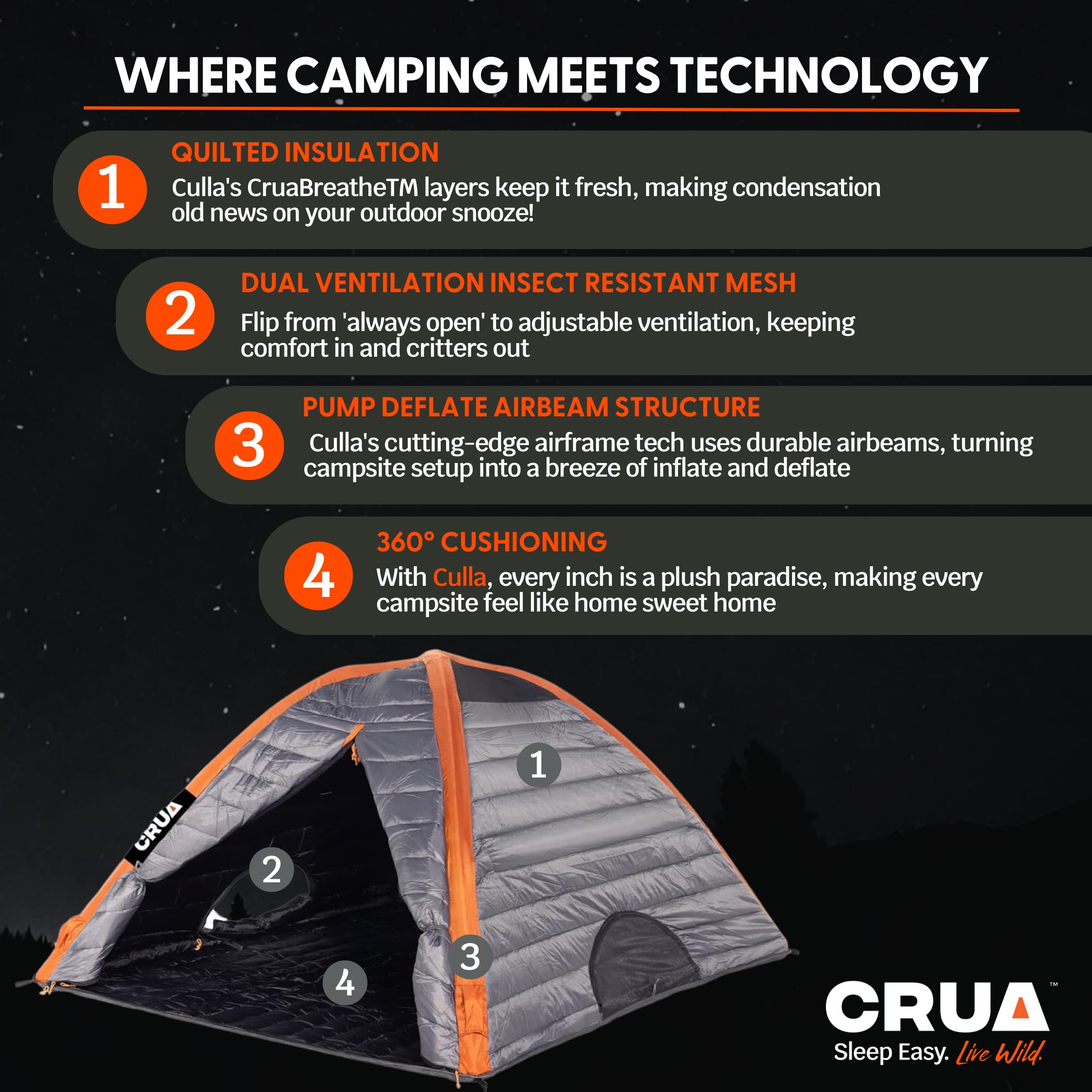 Crua Culla Maxx Temperature Regulating Inner Tent - Keeps You Warm in The Winter and Cool in The Summer - Fits in Most Tents and Camp cots