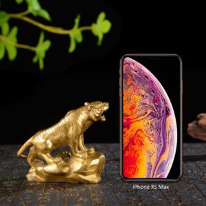 BRABUD Chinese Fengshui Handmade Brass Lucky Tiger Statues Attract Wealth Desktop Figurine Home Decor Housewarming Congratulatory Gift ZD047