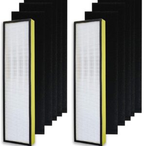 PUREBURG FLT5000 Replacement True HEPA Filter Set Compatible with GermGuardian AC5000 AC5000E AC5250PT AC5300B AC5350W AC5350B AC5350BCA1 Air Purifiers FLT5000, FLT5111, Filter C, 2-Pack