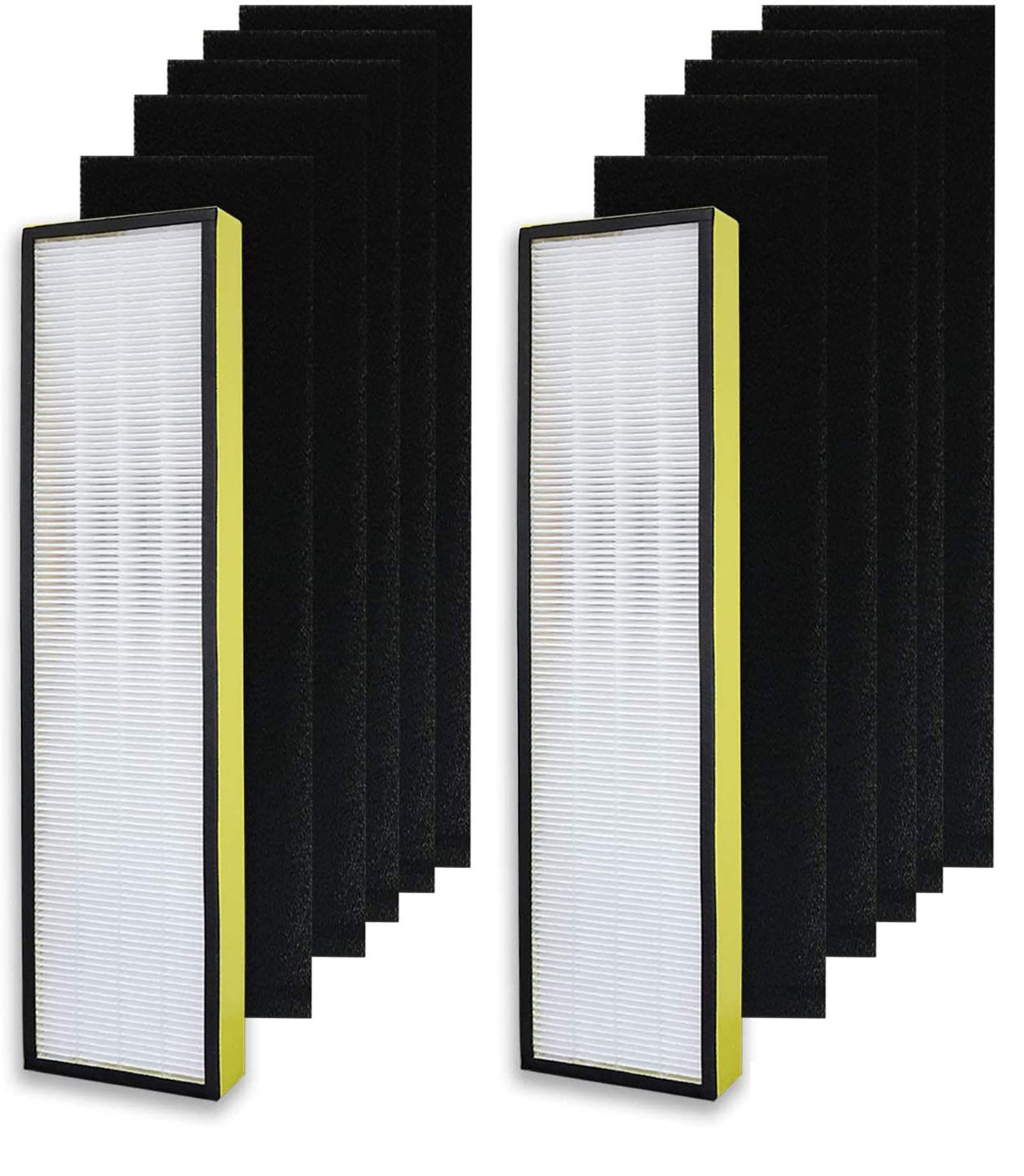 PUREBURG FLT5000 Replacement True HEPA Filter Set Compatible with GermGuardian AC5000 AC5000E AC5250PT AC5300B AC5350W AC5350B AC5350BCA1 Air Purifiers FLT5000, FLT5111, Filter C, 2-Pack