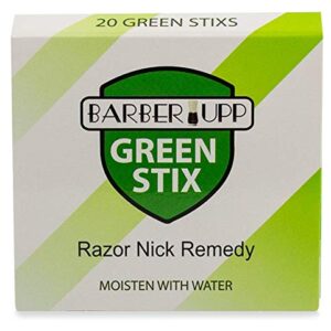 BARBERUPP Styptic Stick Shave Accessories (Green Stix, 6-Pack) Stops Bleeding For Razor Nicks For Men & Women - Sanitary and Great For Barbers or Personal