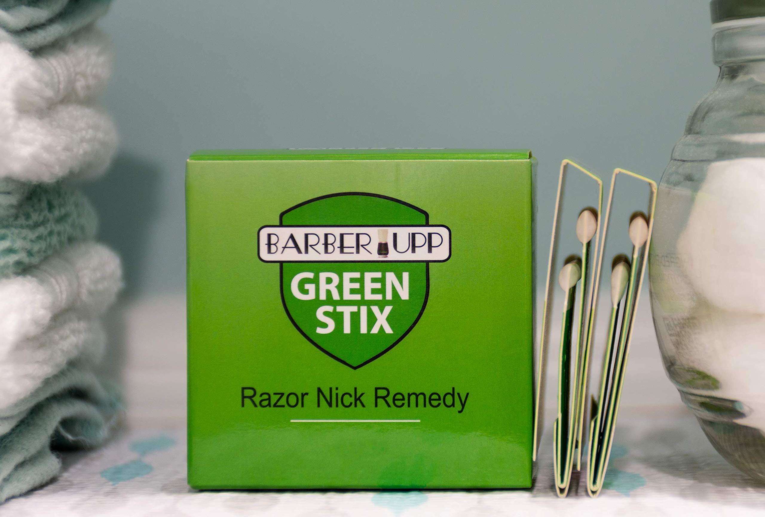 BARBERUPP Styptic Stick Shave Accessories (Green Stix, 6-Pack) Stops Bleeding For Razor Nicks For Men & Women - Sanitary and Great For Barbers or Personal