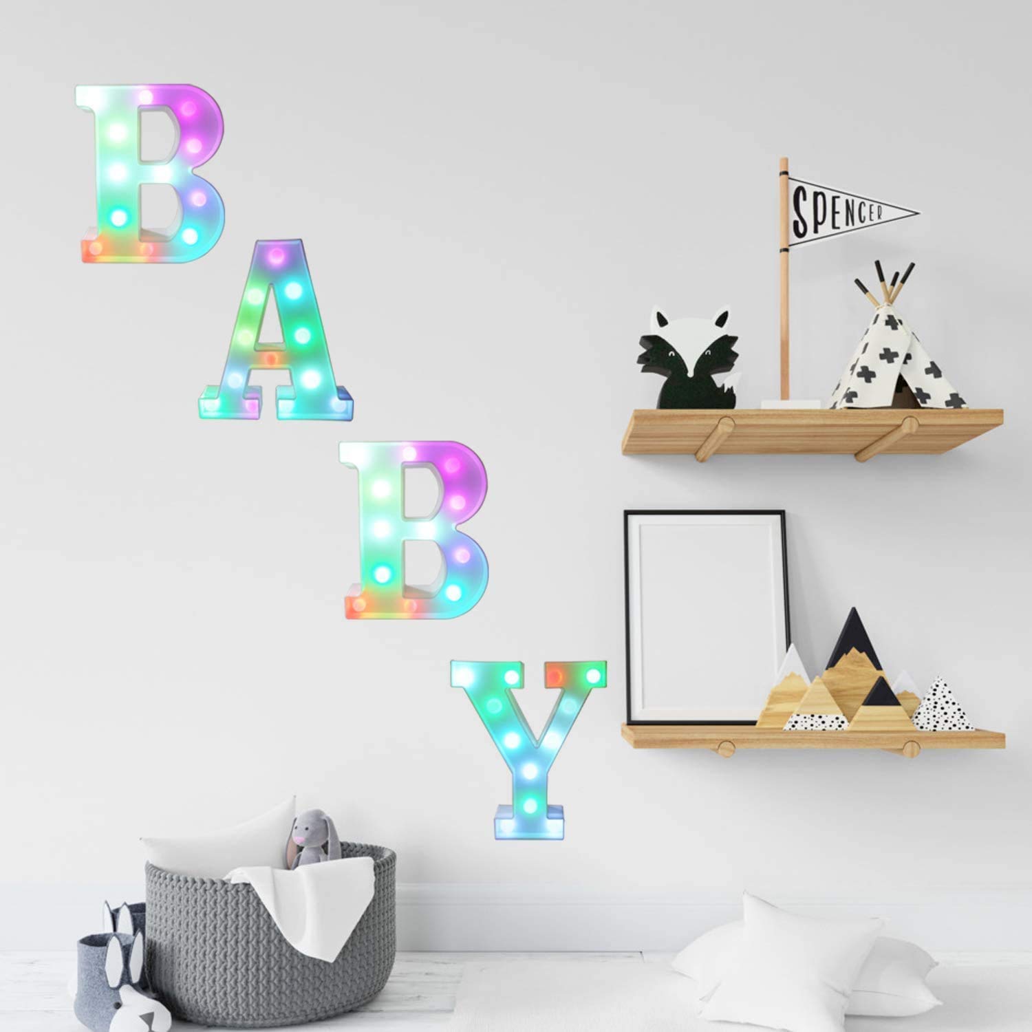 Pooqla Colorful LED Marquee Letter Lights with Remote – Light Up Marquee Signs – Party Bar Letters with Lights Decorations for the Home - Multicolor Letter Y