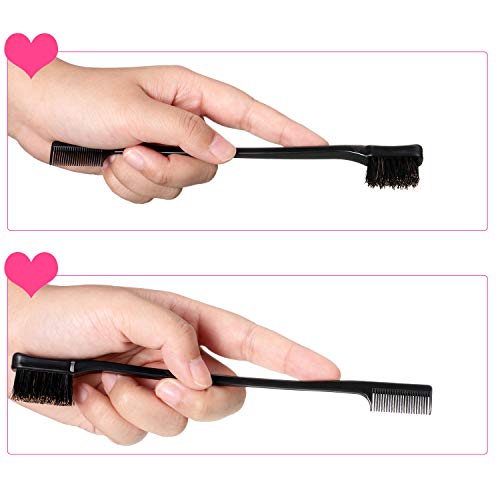 5 Pieces Hair Edge Brush Double Sided Control Hair Brush Comb Combo Pack Smooth Comb Grooming (5 Colors)